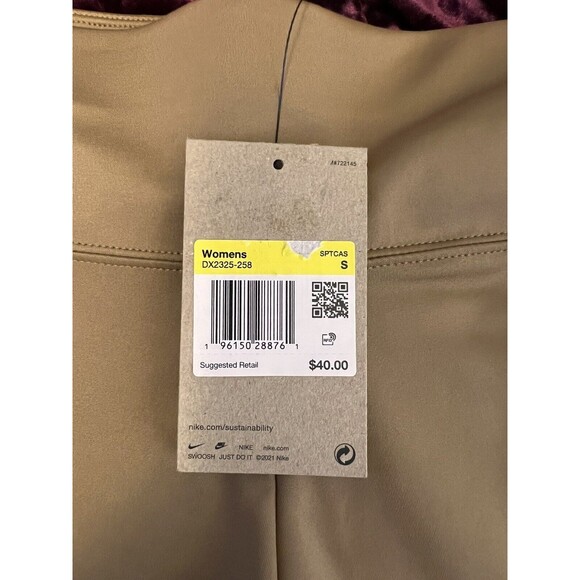 Nike Womens 8" Dark Driftwood/Black High Waist Bike Shorts DX2325-258 Size Small - Picture 6 of 6